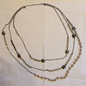 Triple Strand Dark Silver LOFT necklace | OS